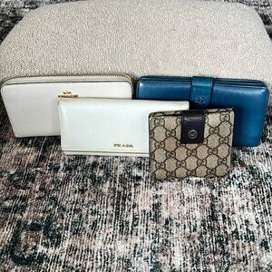 Bundle Wallets : All Authentic Gucci Monogram Wallet, Chanel, Prada & Coach.